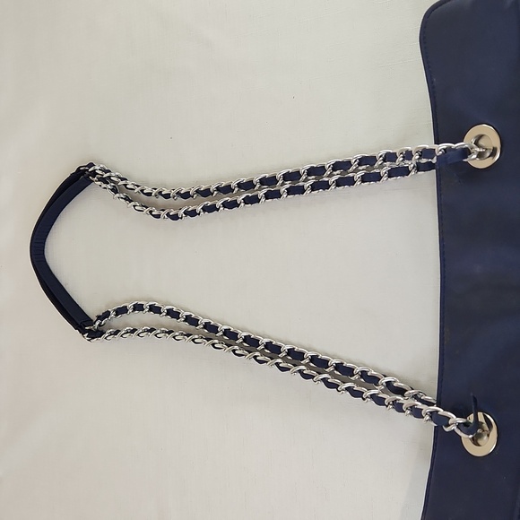 Sastanza Navy Blue Nylon Tote Bag. Size 15x11" - Picture 4 of 10